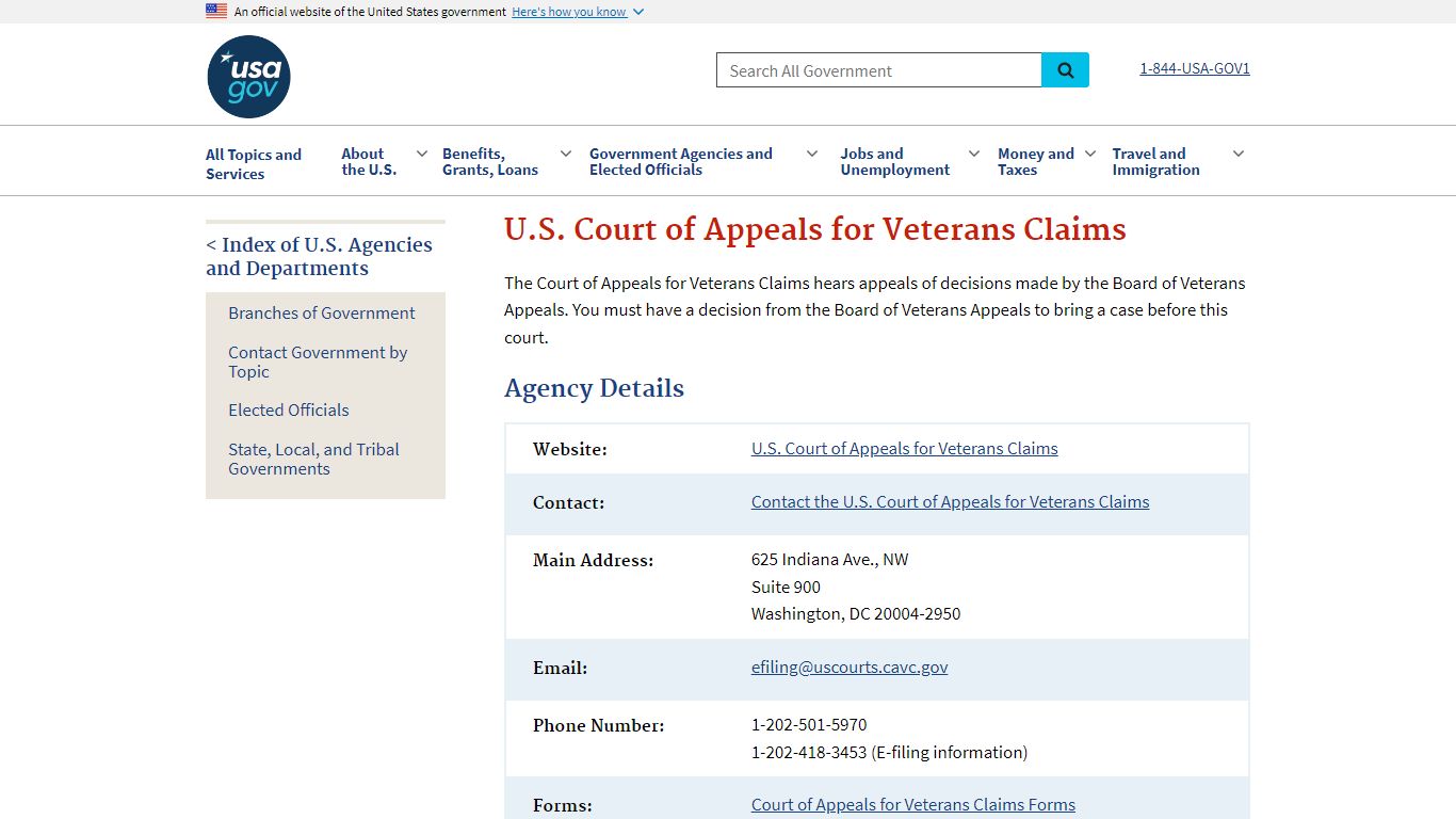 U.S. Court of Appeals for Veterans Claims | USAGov